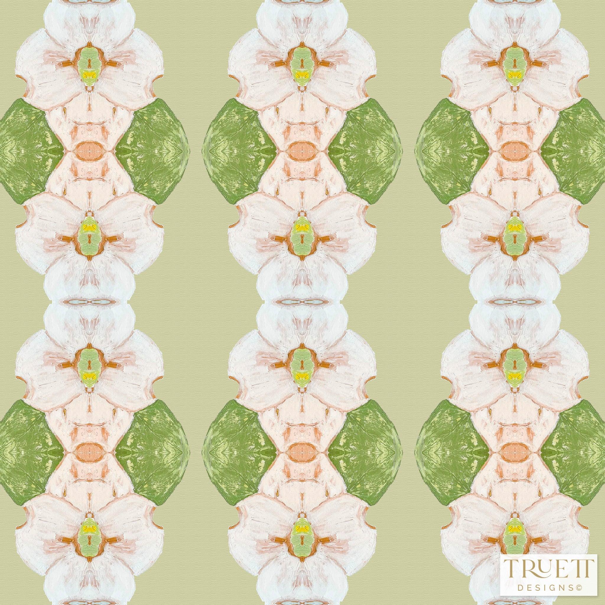 Flowering Dogwoods Fernwood Green Wallpaper - Truett Designs