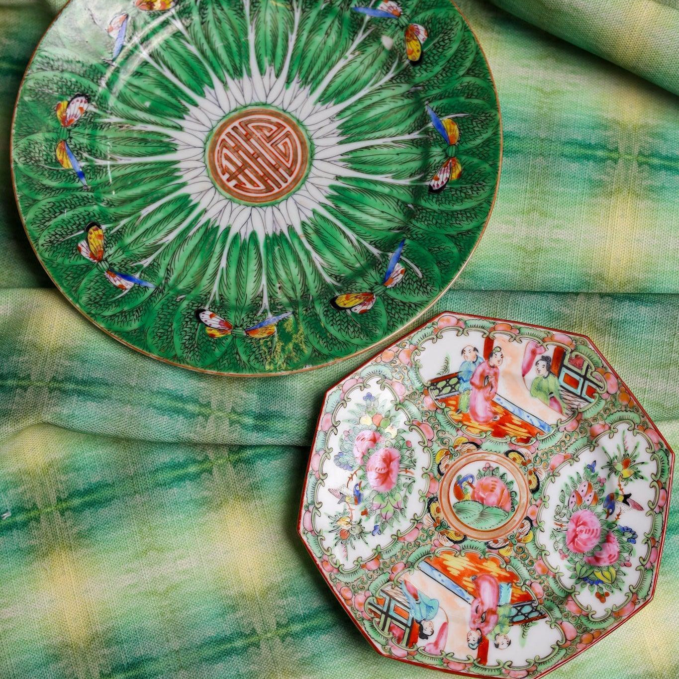 Painted Plaid Springy Green Fabric - Truett Designs