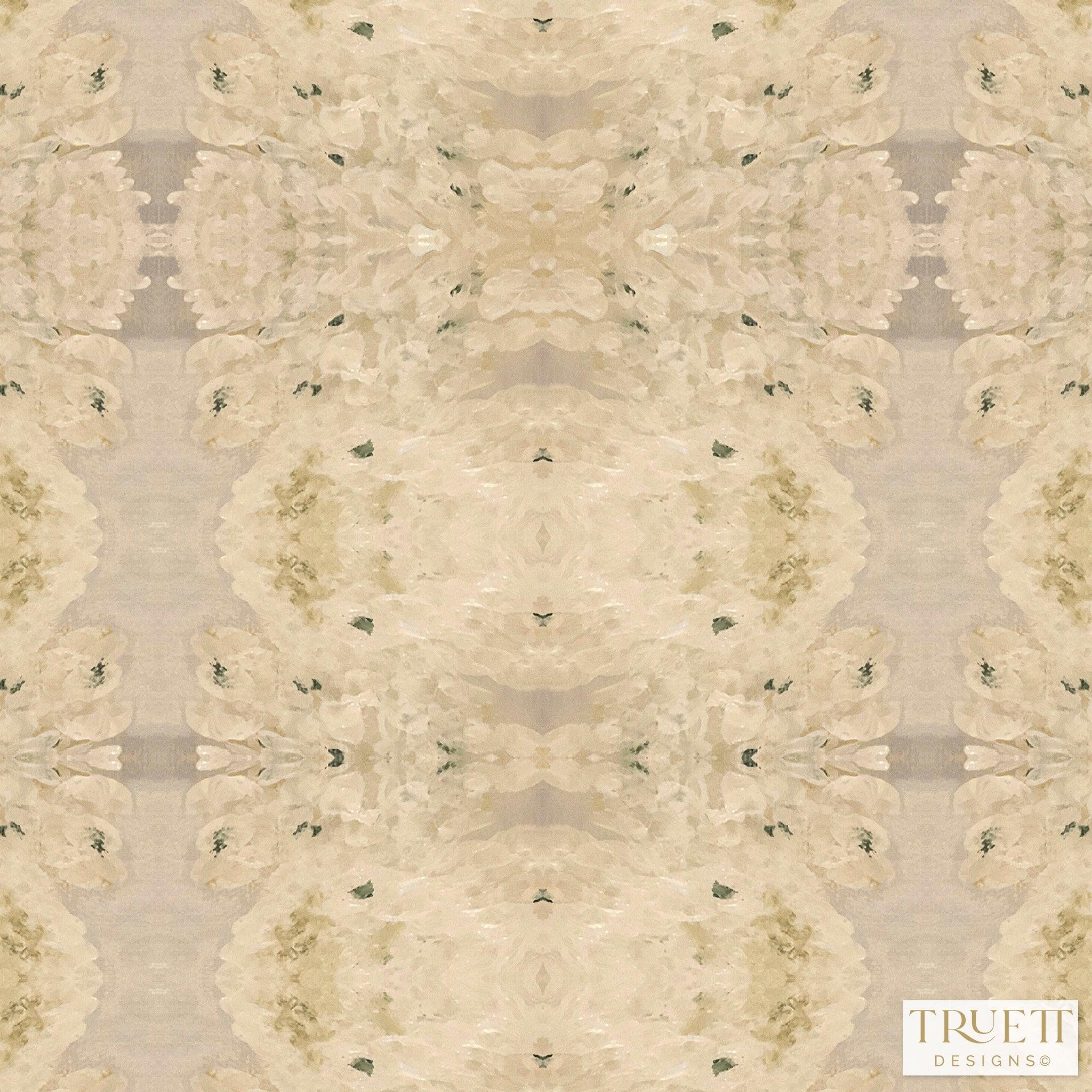 Centerpiece White Hydrangea Luxury Fabric Large Repeat - Truett Designs