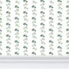 Luxury botanical and floral wallpaper featuring an elegant linear dahlia vine pattern inspired by English gardens, designed for modern traditional interiors, powder rooms, bedrooms, dining spaces, and layered luxury homes. Sustainably printed in England by Truett Designs.