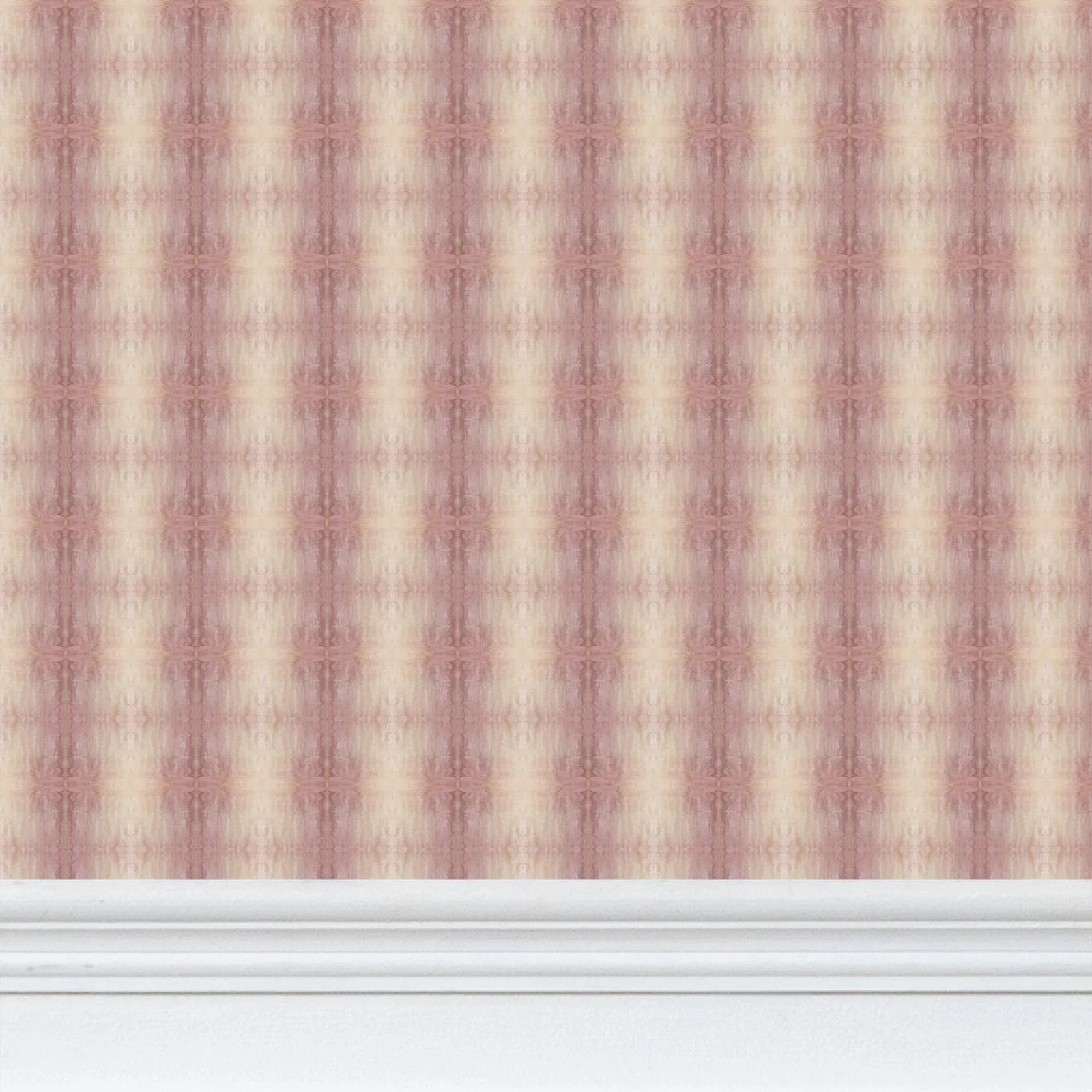 Painted Plaid Coral Wallpaper - Truett Designs